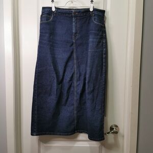 Jessica London Dark Blue Straight Leg Denim Skirt